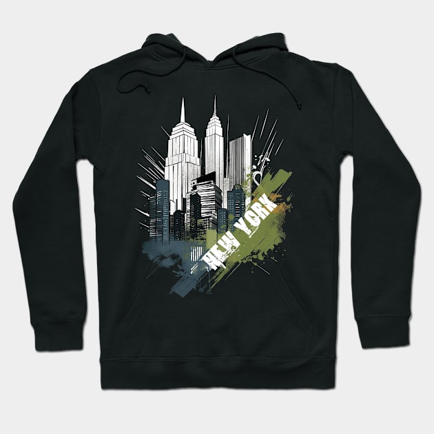 New York city Hoodie by GreenMary Design